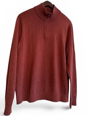 Banana Republic Baruffa Merino Wool Quarter Zip Sweater M